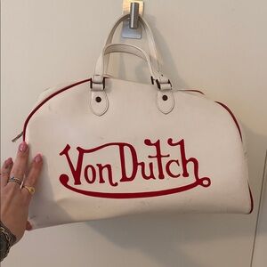 Vintage original y2k Von  Dutch White and Red Women's Bag